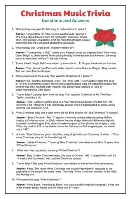 christmas music trivia questions and answers: How does the use of Christmas music in films and TV shows impact its cultural significance?